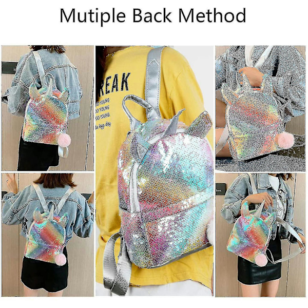 Jente Sequin Ryggsekk, Enhjørning Ryggsekk Jente Paljetter Skolesekk For Jenter, Mote Og Holdbar Reise Ryggsekk For Barn, Jenter Shznv Style1