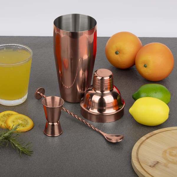 750 ml Profesjonell Cocktailshaker i Rustfritt Stål Boston Sett Rose Gull