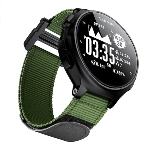 Til Garmin Forerunner 735xt Hook And Loop Fastener Nylon Watch Band Army Green