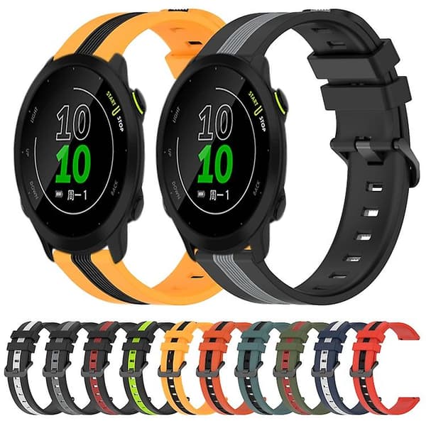 För Garmin Forerunner 158 20 mm vertikalt tvåfärgs watch Black-White