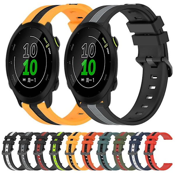 Garmin Forerunner 158 20 mm pystysuuntaiselle kaksiväriselle watch Black-White