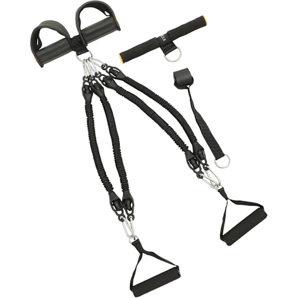 Träningsutrustning Träningsmotstånd Indre Multifunktionell Spänningsrep Elastisk Pedal Dragare Fitnessutrustning Set Träning Svart