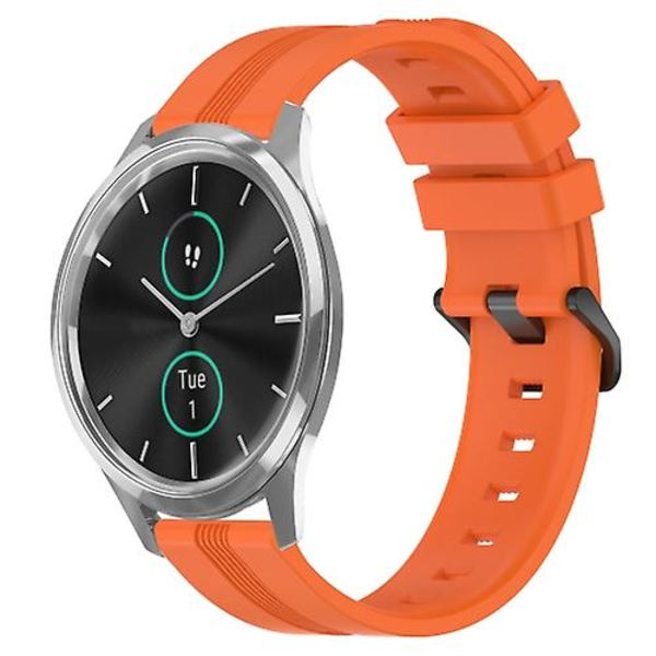För Garmin Garminmove Luxe 20 mm konkavt randigt Slicone watch Orange