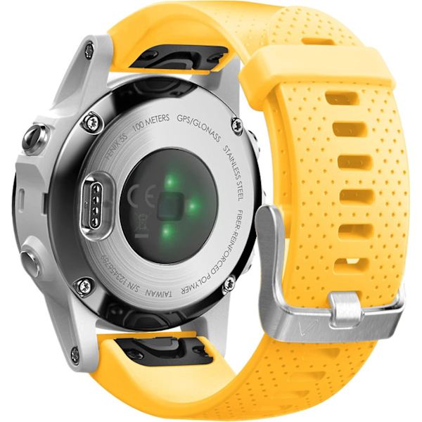 Udskiftningsrem til Fenix ​​5s Plus/fenix 6s Pro/fenix 7s/d2 Delta S Smartwatch (sølvspænde-mørkeblå) Yellow