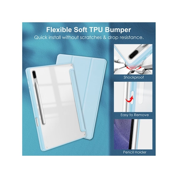 Fodral för Samsung Galaxy Tab A9 Plus Akryl Skyddande Tablet Cover Blå