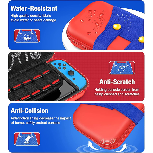 Case Nintendolle, kytkimien case Kannettava case, joka on yhteensopiva Nintendo Switchin &amp; Lisävarusteet, Protective Hard Shell Sw mario
