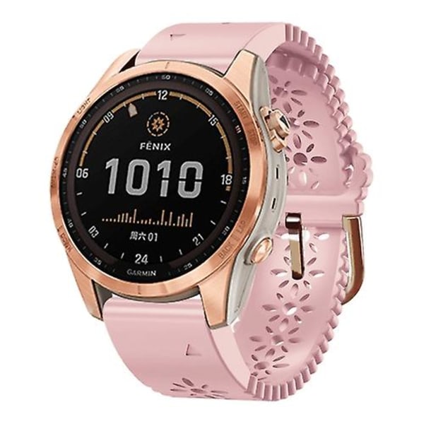 Til Garmin Fenix ​​7s / 6s / 5s Quick Release Lace Silikone Urbånd Pink