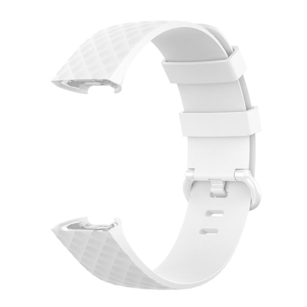 Fargespenne Tpu armbåndsurrem for Fitbit Charge 4 / Charge 3 Se White