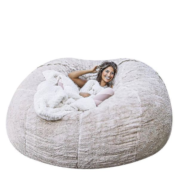 Lazy Sofa Bean Bag Konstgjord päls Bean Bag Bönsoffa white 135cm*65cm