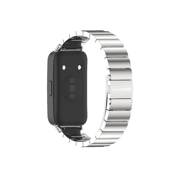 Smartwatch-armband för Huawei Strap 8 Mijobs bambu rostfritt stål med tre pärlor (bambu silver)