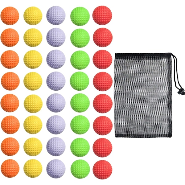 Skumgolfbollar för träning - 40-pack för inomhus- eller utomhusträning