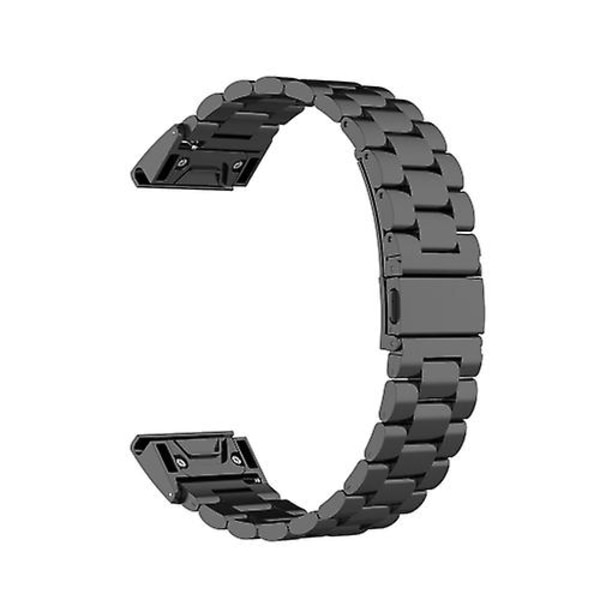 För Garmin Fenix5/forerunner935/garmin Approach S60 3-pärlor Rostfritt stål Metall Quick Release Watch Band black
