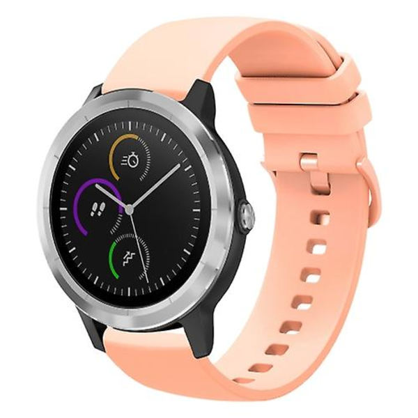 För Garmin Vivoactive 3 20mm Solid Color Soft Silicone Watch Band Pink