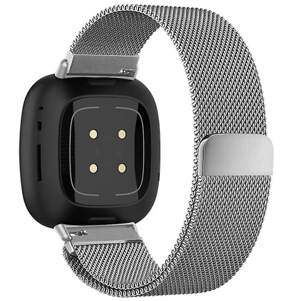 For Fitbit Versa 4 / Versa 3 20 mm Milanese Magnetic Metal Split Split Watch Band Silver