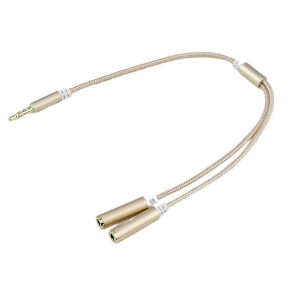 Lydkabel 3,5 mm interface Hurtig transmission Stabil output Stærkt signal Plug and Play 2 i 1 lydsplitteradapter Hjem forsyning Golden