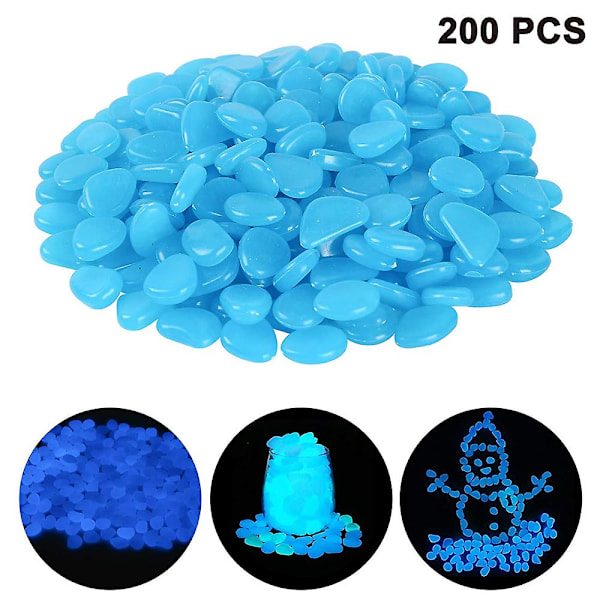 200pcs Glow In The Dark Pebbles For Outdoor Decor