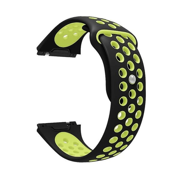 For Fitbit Ionic pustende tofarget silikonklokkerem Black  Yellow