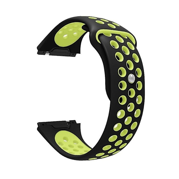 Til Fitbit Ionic åndbart tofarvet silikone urbånd Black  Yellow