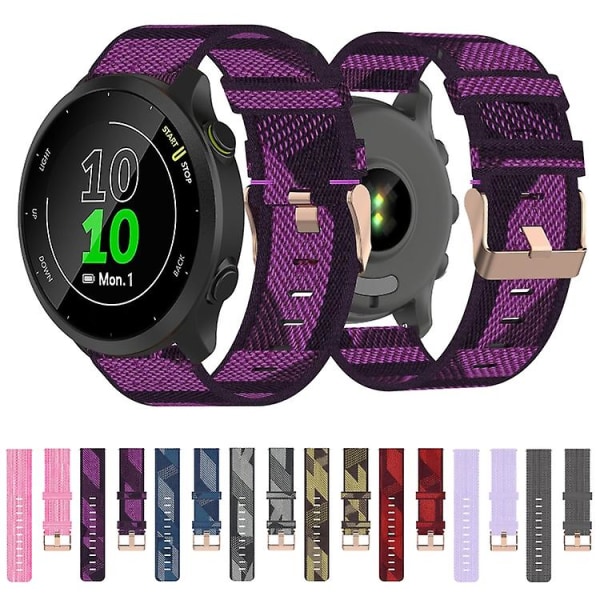 Til Garmin Forerunner 55 20mm nylonvævet urrem Red