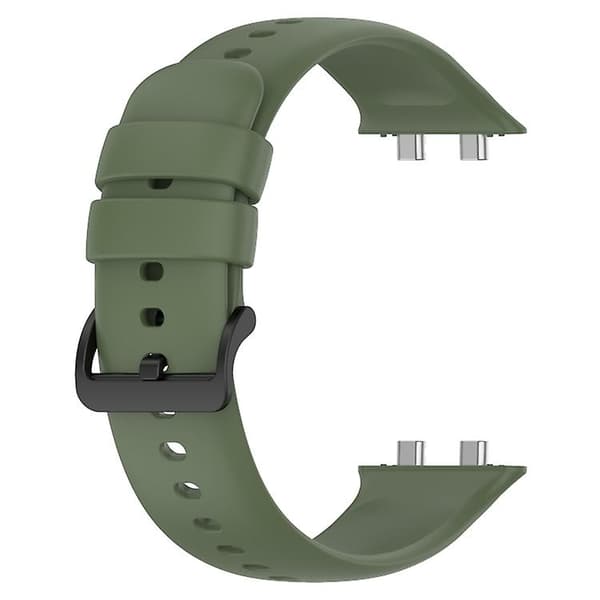 För Oppo Watch 3 Solid Color Soft Silicone Watch Band Dark Green