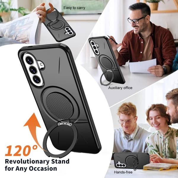Etui til Samsung Galaxy A17 Stødsikkert med magnetisk drejelig stander (orange)