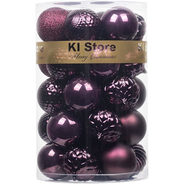 Magenta Lilla Julekuler 34 stk 6 cm Juletrepynt