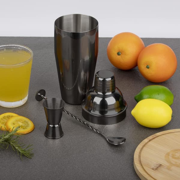 750 ml Professionelt Boston Cocktail Shakersæt i rustfrit stål, sort
