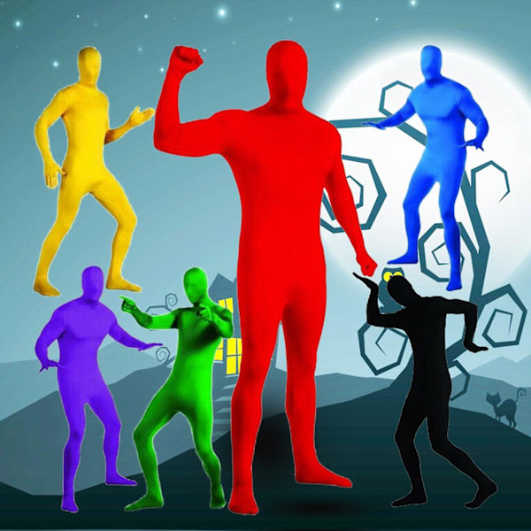 Spandex Kostym Hel Jumpsuit, Vuxna Män Dam Tights Kostym Halloween Kostymer Color 190cm