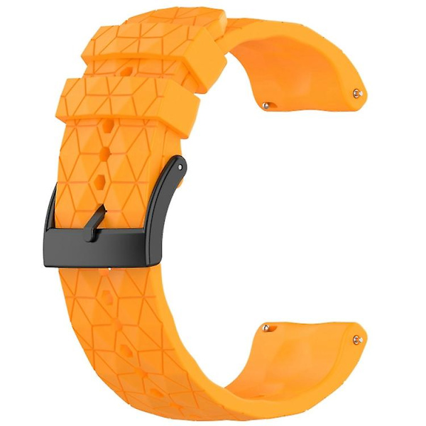 Til Suunto 9 24 mm fodboldmønster silikone ensfarvet urrem Yellow