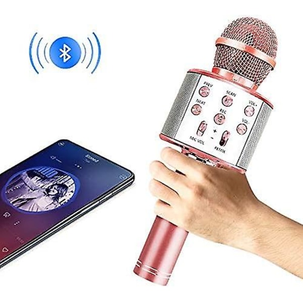 Mikrofon til Lmell Kid. Karaoke Mikrofon Bluetooth Trådløs. Bærbar Håndholdt Mikrofon