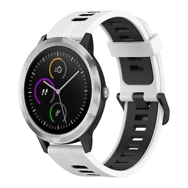 För Garmin Vivoactive3 20 mm vertikalt mönster tvåfärgat watch White-Black