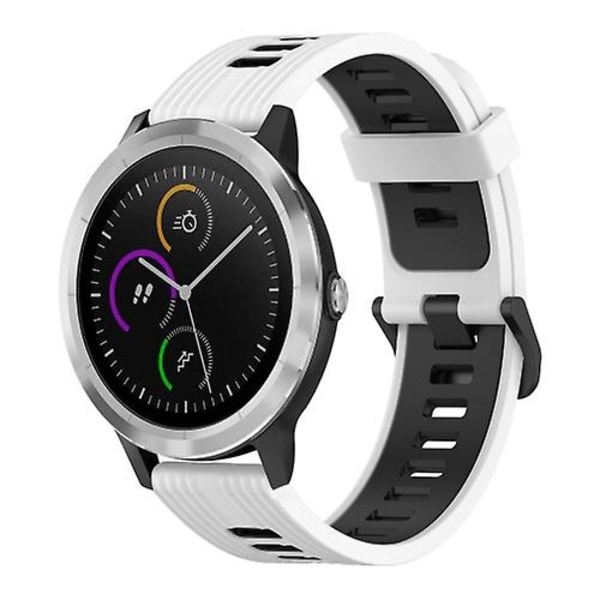 Garmin Vivoactive3 20 mm pystykuvioiselle kaksiväriselle watch White-Black