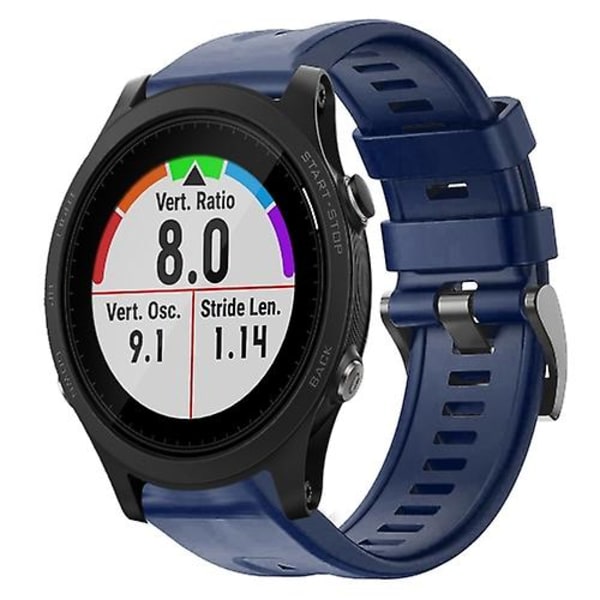 For Garmin Forerunner 935 metallspenne ensfarget silikonklokkerem Midnight Blue