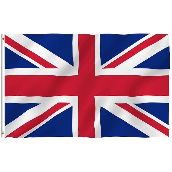 3x5 fot Storbritannien Storbritanniens flagga - Levande färger och UV-blekningsresistent - Canvas Header och dubbelsömnad