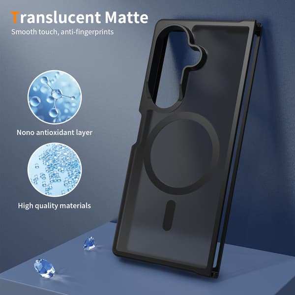 Magnetisk deksel til Samsung Galaxy Z Fold8 Ultra, matt, fallsikkert beskyttelsesdeksel Black