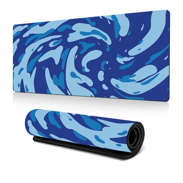 Vaskbar gamingmusematte med sklisikker gummibase, blå/30x80x0.3cm