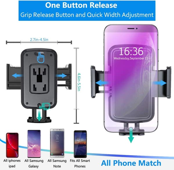 Universal Mobiltelefonhållare Justerbar Flexibel Bilfäste för Lång Hals för Iphone/Samsung