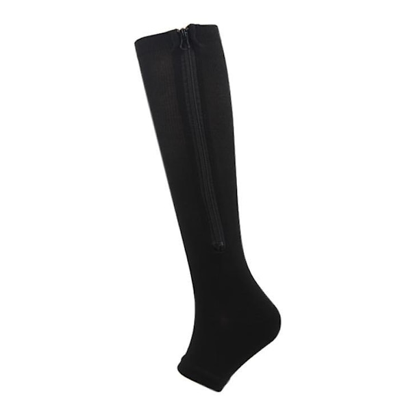 Glidelås kompresjonssokker black XXL