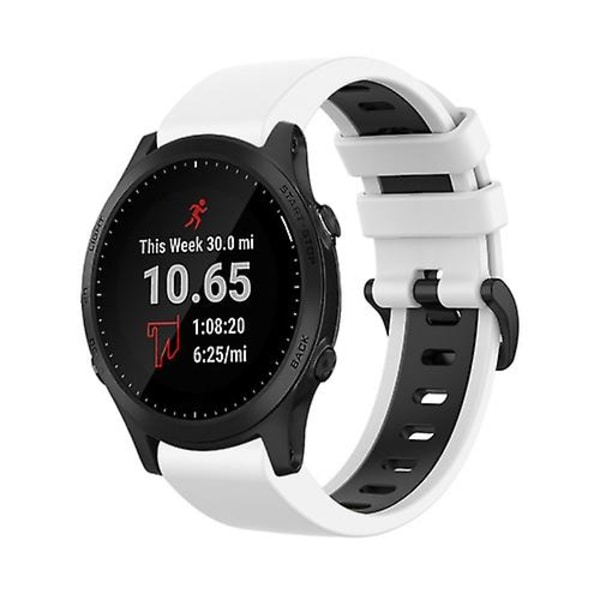 Garmin Forerunner 945 22 mm:n silikoni- watch ranneke White-Black