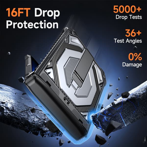 Fodral för Samsung Galaxy Z Flip8, magnetiskt droppsäkert skyddsfodral med stativ Grey