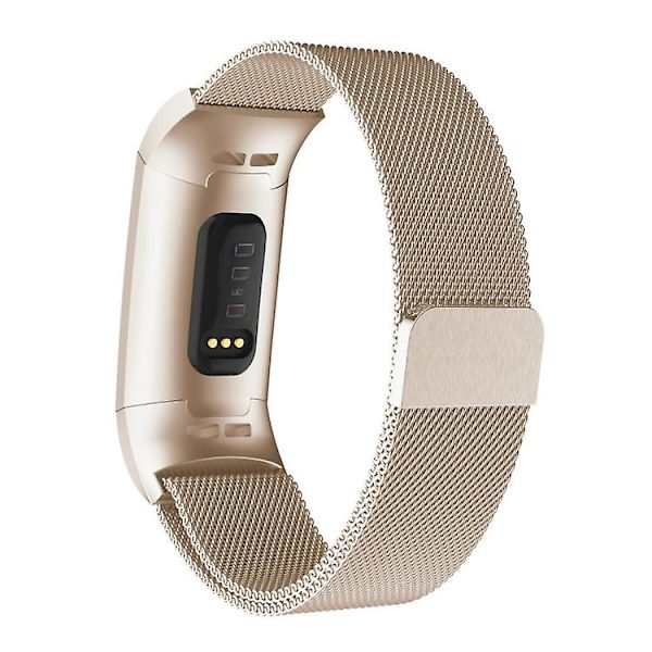 Til Fitbit Charger 3 Metal Magnetic Metal Watch Band Champagne Gold