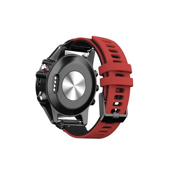 Rem til Garmin Fenix 7 To-farvet silikone Quick Release urrem Rød Sort