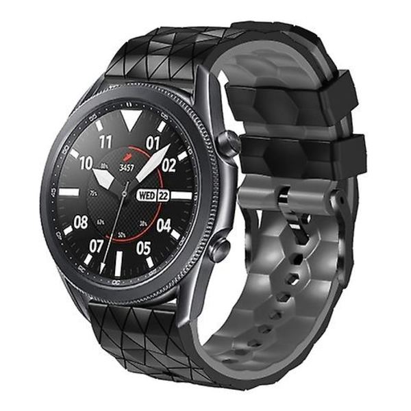 Til Ticwatch Pro 2020 22 mm fodboldmønster tofarvet silikonestrop Black-Grey