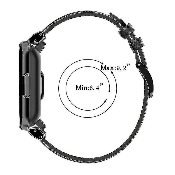 For Xiaomi Redmi Watch 2 Lite - Utbyttbar rem i ekte skinn - Justerbar klokkereim Black, Black Style B