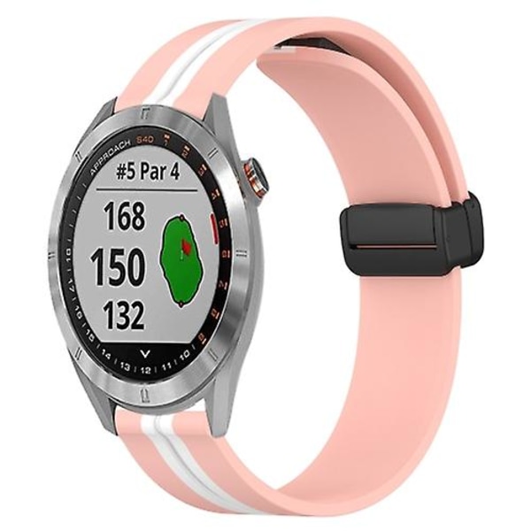 För Garmin Approach S40 20 mm vikbart magnetlås i watch Pink-White