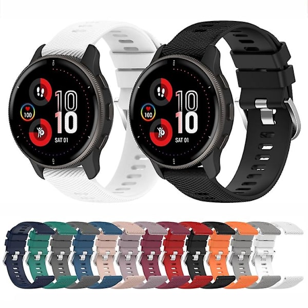 Til Garmin Venu 2plus 20mm Cross Textured Silicone Watch Band Red