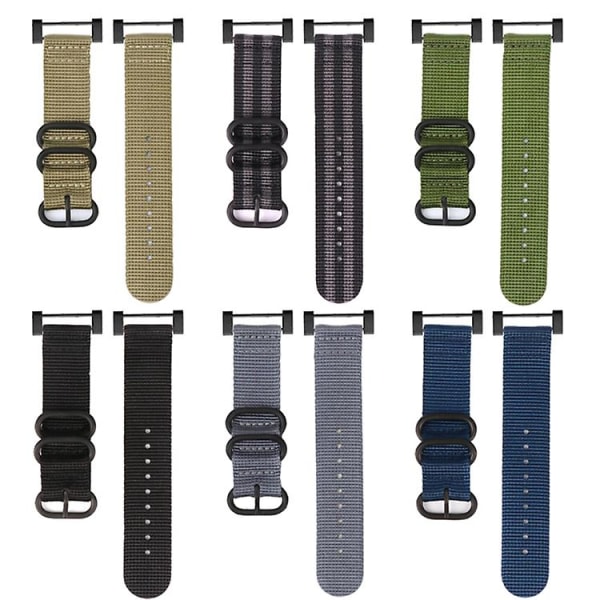 For Suunto Core tre-rings stålspenne Nylon klokkerem Army Green