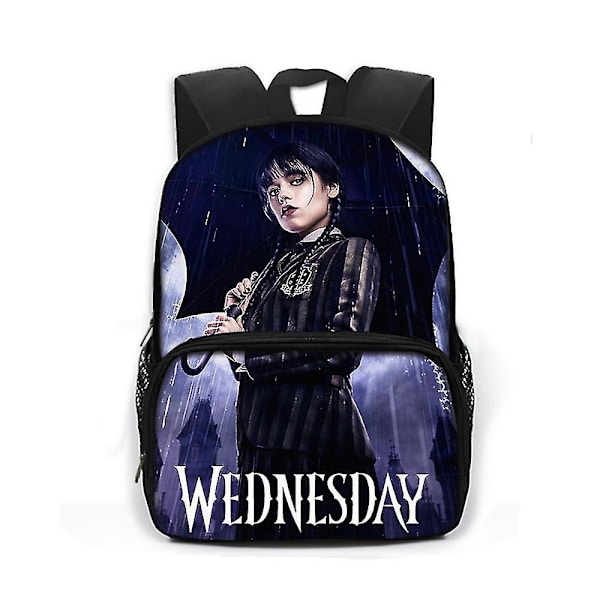 Lasten Wednesday Addams -reppu Opiskelijan koululaukku Wednesday-laukku Reppu Koulureppu Kirjala A