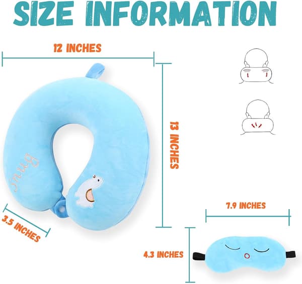 Lasten Memory Foam -matkatyyny ja unimaski (lammas)