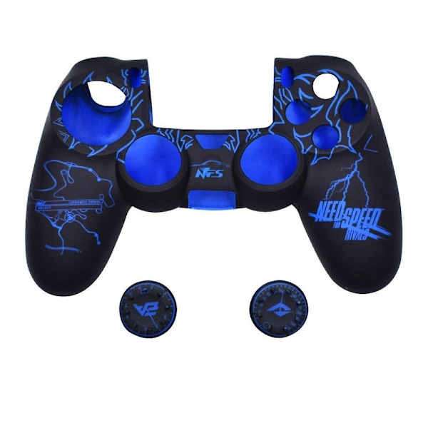 PS4-kontrollerskinn, silikonkontrollerdekselbeskytter kompatibel med /PS4 Slim/PS4 Pro-kontroller (tommelgrep x 2) A103